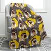 Pug Dog Blanket Lovey Animal Soft Warm Fall Chair Flannel Throw Blankets Cartoon Pet Puppy Print Bed Sofa Blanket King Queen