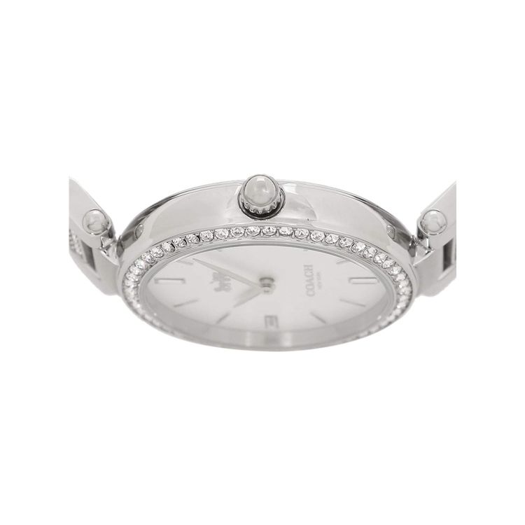 Coach Quartz Watch Stainless Steel Band 34Mm White Dial Waterproof 30M Women watches Silver 14503092