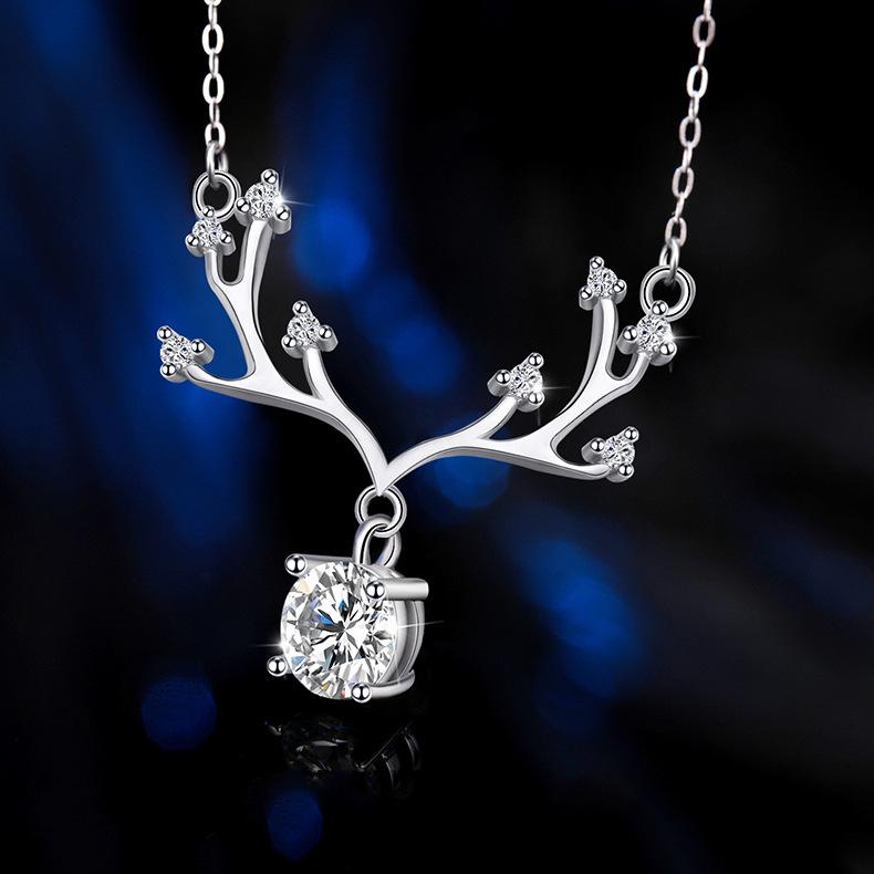 Ты - ожерелье для японской и корейской студентки, подвеска в виде маленького рога лося, цепочка на ключицу, цепочка на шею