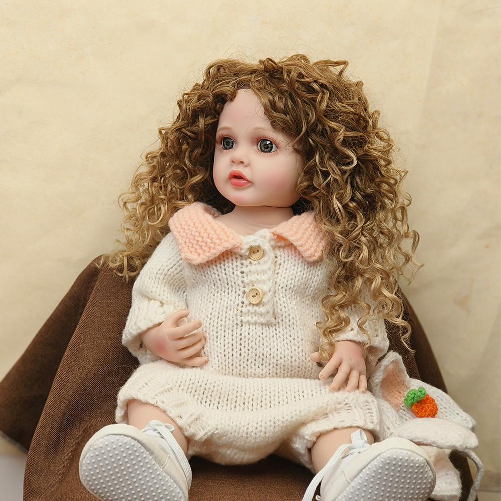 55 см Reborn Baby Princess, мягкие силиконовые куклы всего тела, гибкие, мягкие на ощупь, вьющиеся волосы, модная кукла для девочек, подарочная игрушка