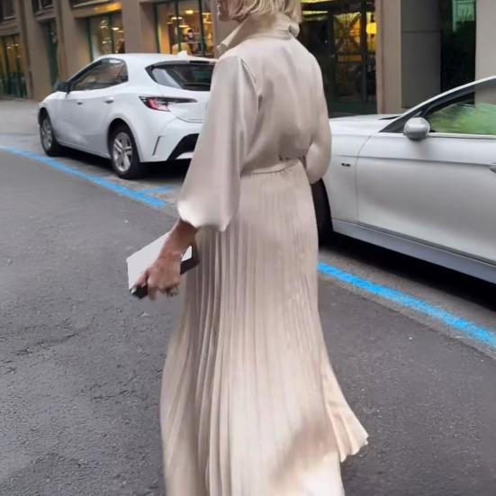 Женское платье с V-образным вырезом и длинным рукавом, на шнуровке, с высокой талией, длинное платье, сплошной цвет