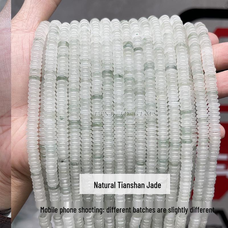 8/10мм Натуральный Тяньшаньский Нефрит Старой Формы Бусины - Ледяной Нефрит Камень Яблочные Бусины для DIY Ювелирных Изделий