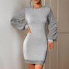 Autumn Winter Sexy Elegant Sequins Party Mini Dress Fashion Long Sleeve Solid Slim Hip Wrap Elasticity Knitted Bodycon Dresses