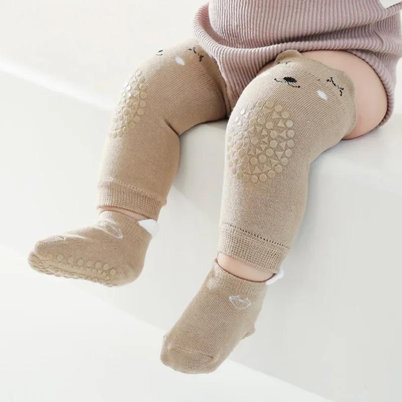 Crawling Safety Pads Socks Set Summer Baby Knee Cartoon Anti-slip Socks KidFloor Socks Kneecap Walking Protector for Girls Boys