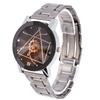 Analog Round Quartz Alloy Strap Lovers Watch Couple Wristwatch (Male Black Dial)
