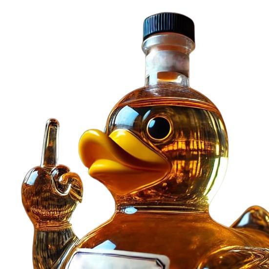Middle Finger Duck Bottle Funny Whiskey Bottle Duck-shaped Alcohol Bottle Funny Duck Decanter for Bar Office Home Prank Gift