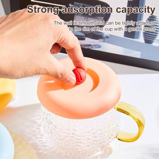 Силиконовая крышка для чашки с держателем для ложки, термостойкая пылезащитная крышка, универсальное круглое уплотнение для чашки для воды, для кофейной чашки