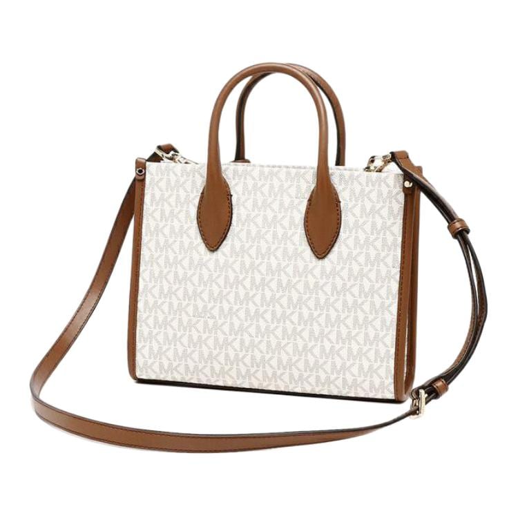 Michael Kors Сумка-тоут, Сумка на плечо, Сумка через плечо из канвы с покрытием, Маленькая женская, Цвет Ваниль, 35F2G7ZC5B-150