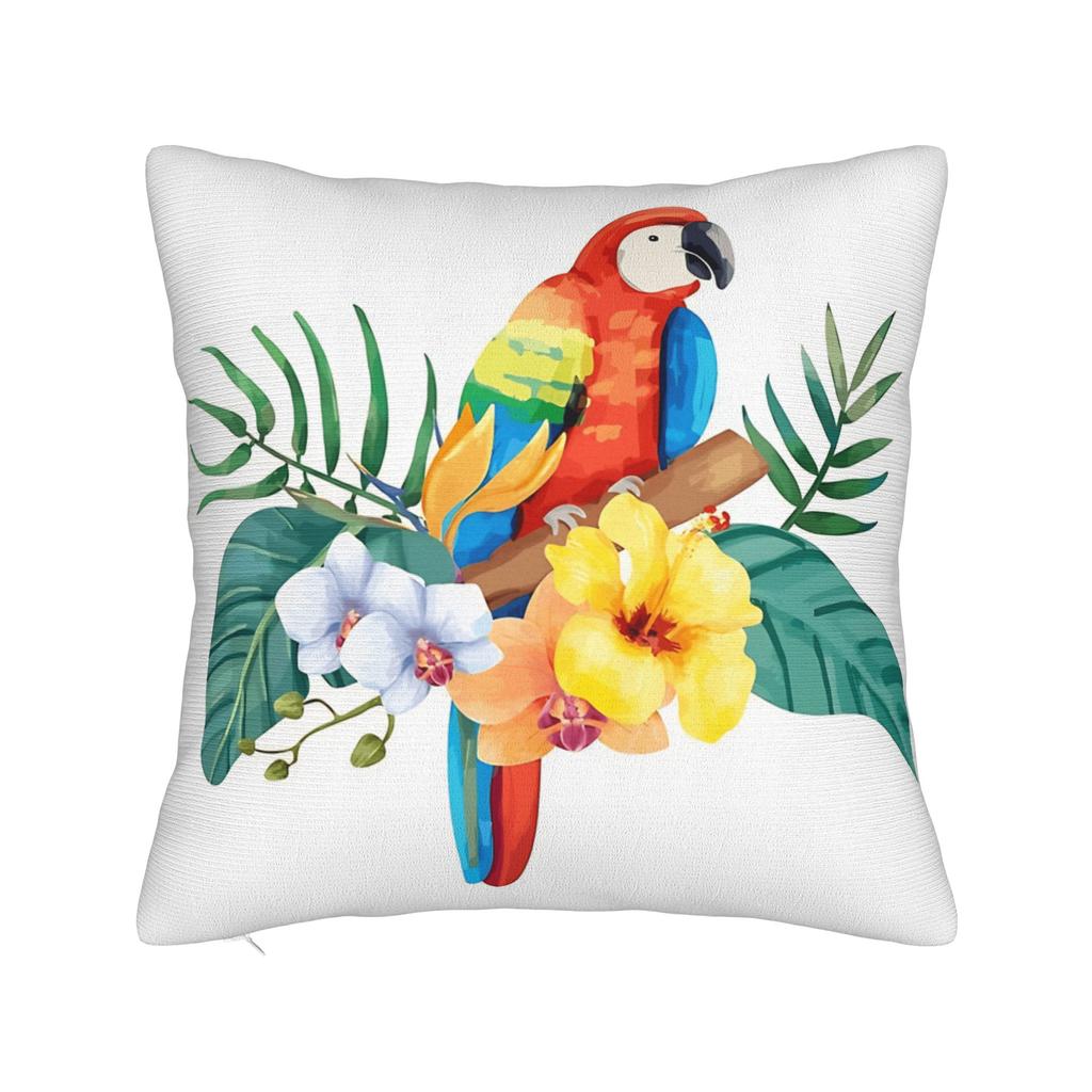 Tropical Parrot Palm Pillowcases Kawaii Pillow Case For Couch Sofa Bedroom Comfy Pillow Cover