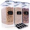 Cereal Containers Storage Set - 6 Piece Airtight Large Dry Cereal Storage Containers