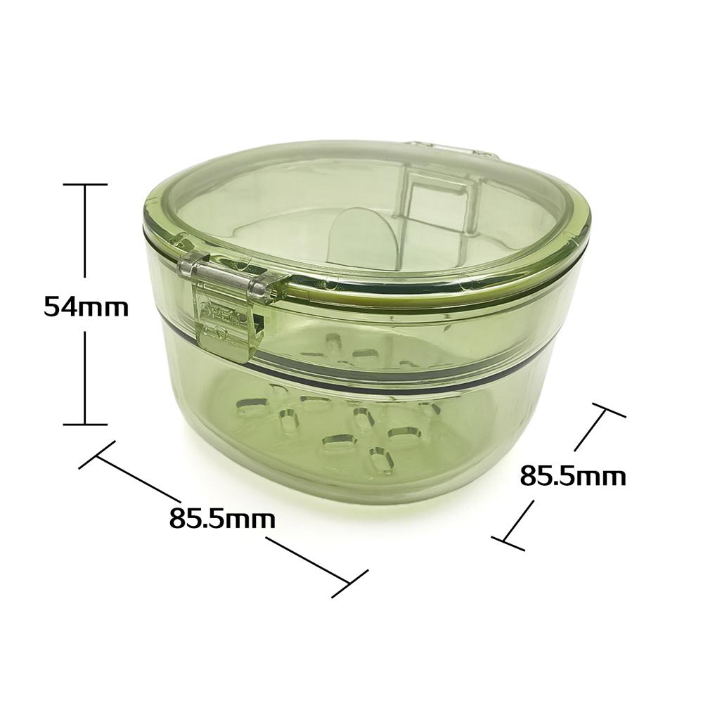 New Double Layer Braces Box Draining Transparent Denture Cleaning Box Sealed Mini Orthodontic Retainer Case