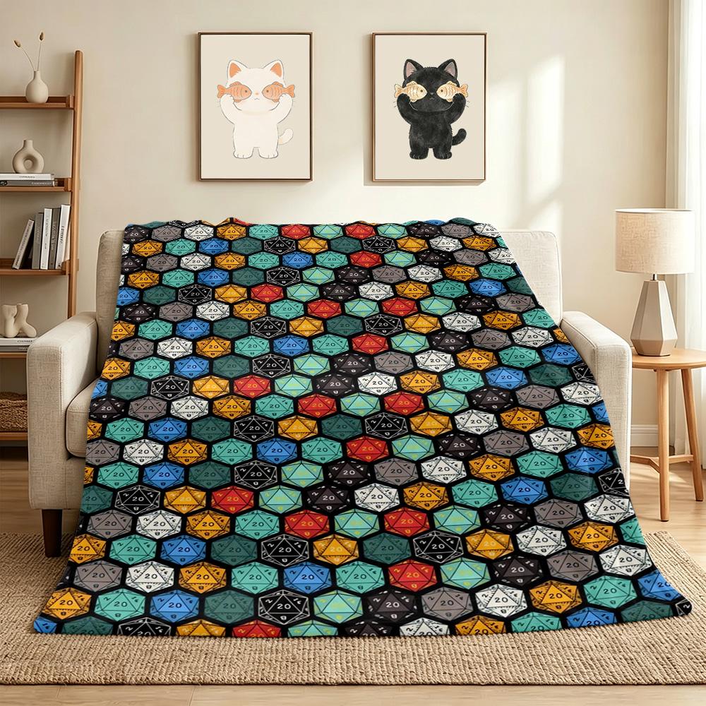 Hexagon Flannel Blanket Throw Blanket Soft Warm Sofa Bed Camping Car home Decor Unique Christmas Gift C9302667