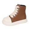 Girl Boots  Versatile Comfort Girls Shoes Soft Sole Anti Slip Casual Mid Length Boots Simple Retro Trend Child Shoes