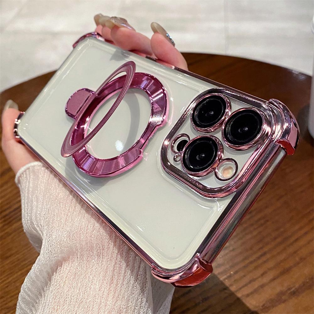 Гальванизированный прозрачный магнитный чехол для iPhone 16 15 14 13 12 11 Pro Max Plus 12 13 Mini для беспроводного чехла Magsafe