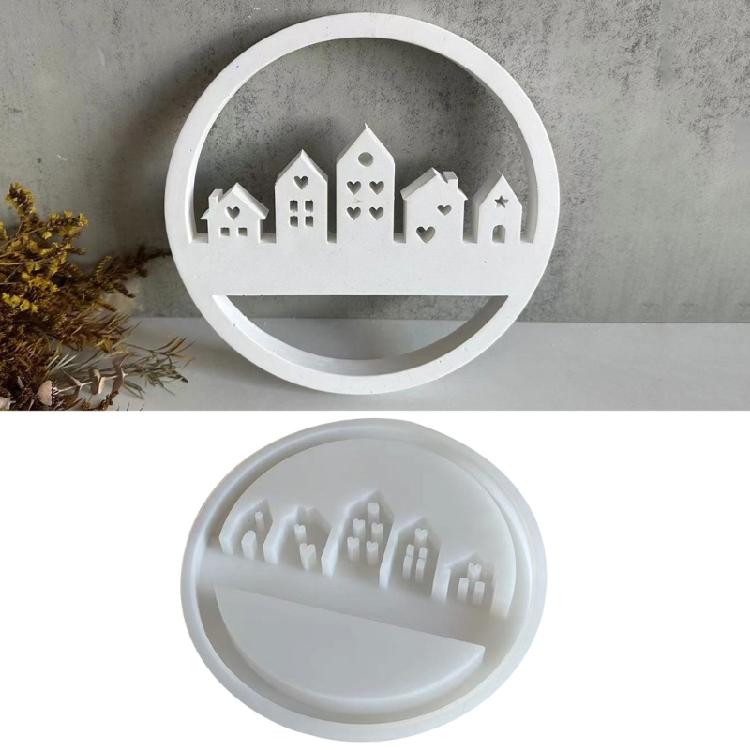 Personalized House Crafts Mold Detailed Circle House Sculptures Crafting Moulds