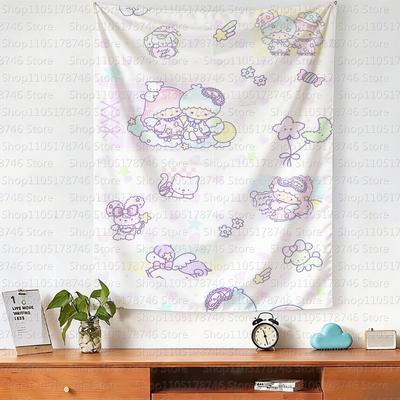 Ins Style Hanging Cloth Cartoon Dormitory Bedroom Bedside Tapestry Wall Background Cloth Rental House Decorative Cloth