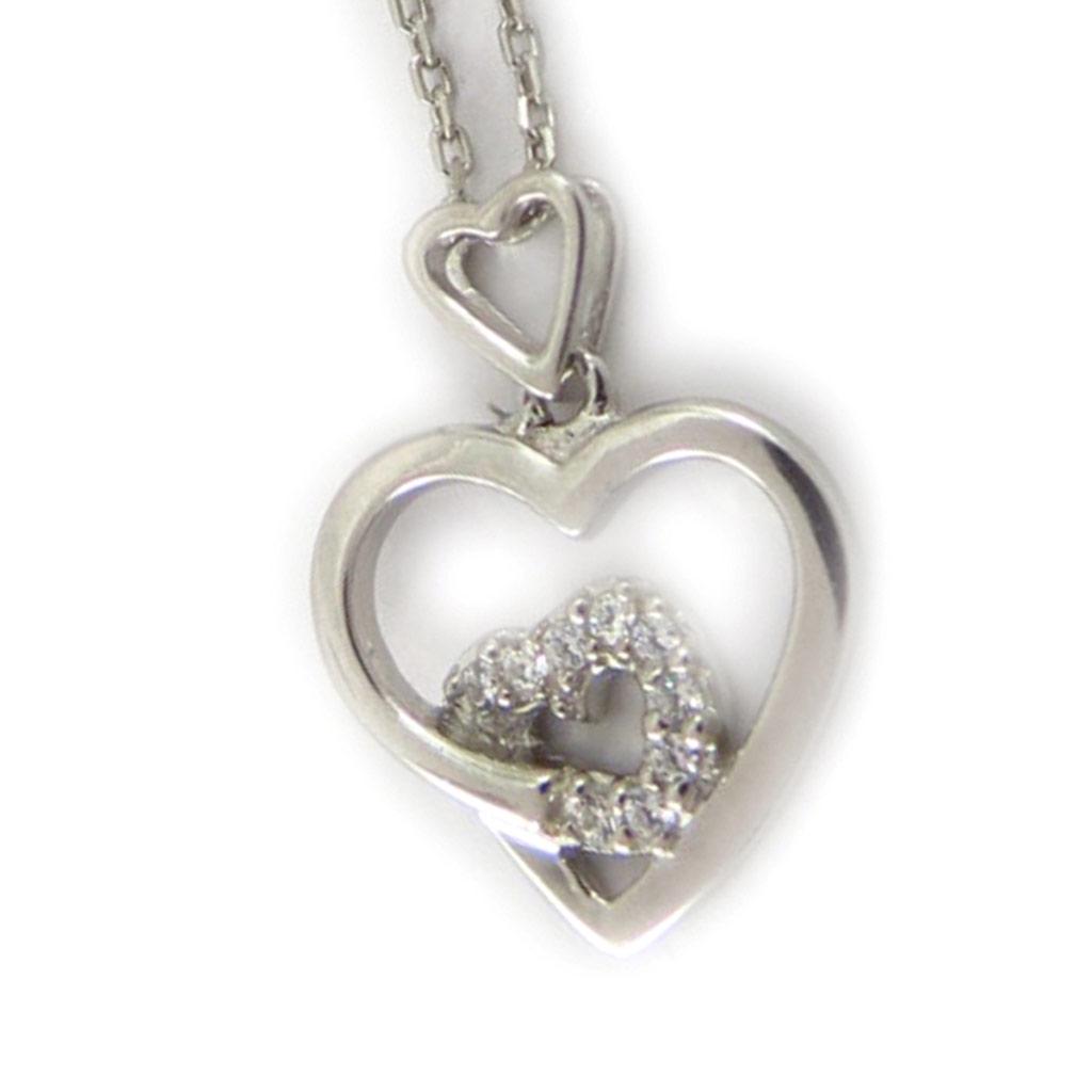 Altesse [K6392] - White 'Love' Silver Necklace