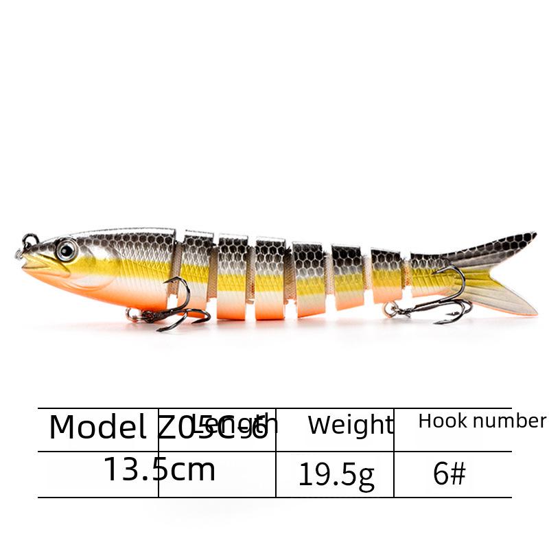 Многосекционная твердая приманка для пресноводной рыбы, 14 см, 8 секций, дальний заброс - популярная распродажа рыболовных снастей.