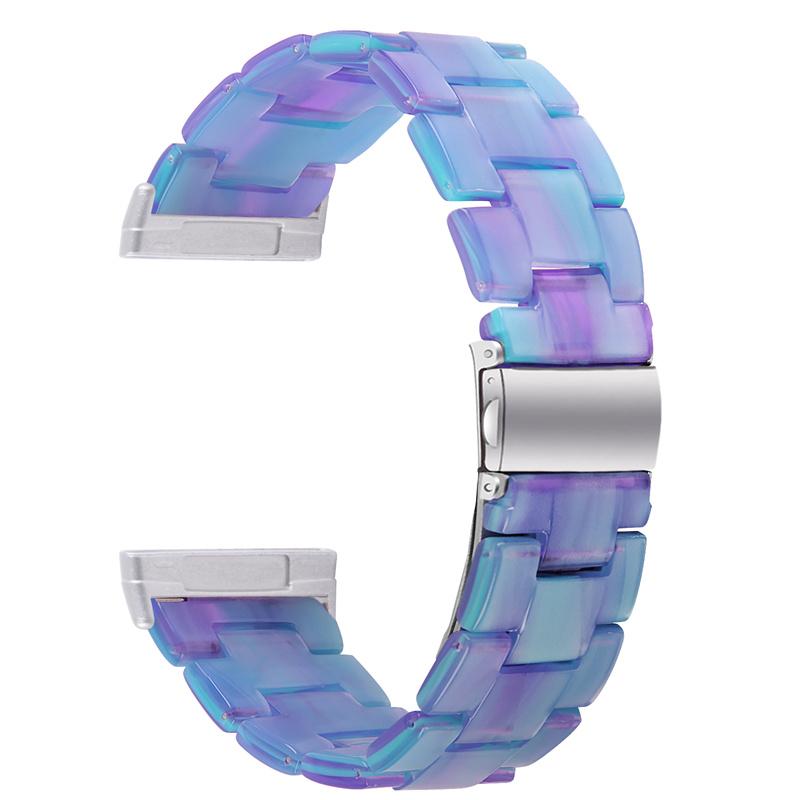 Resin Band for Fitbit Versa 4/Sense 2,20mm Lightweight Watch Strap Bracelet with Stainless Steel Buckle
