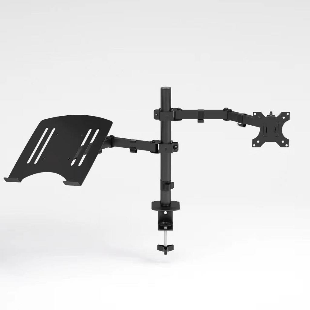 Dual Screen Rotating Monitor Stand for 14-27 Inch Displays with Adjustable Arm and Lifting Telescopic Feature