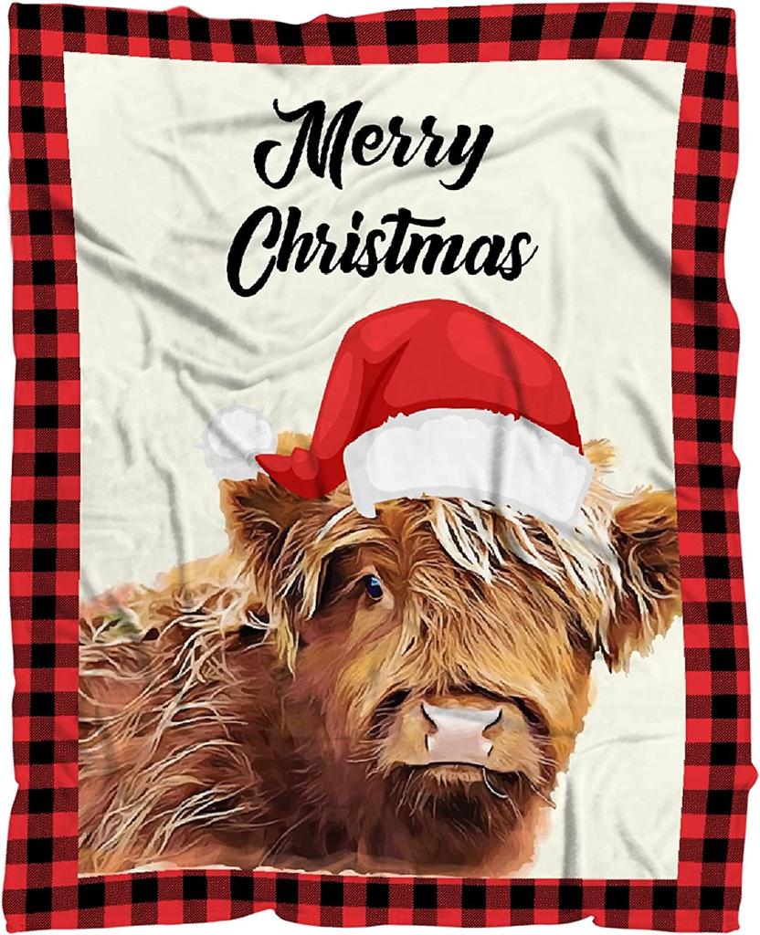 Cute Cow Blanket Super Soft Cow Print Flower Throw Blanket Lightweight Plush Flannel Blanket for Kids Adults Bed Sofa Living Room