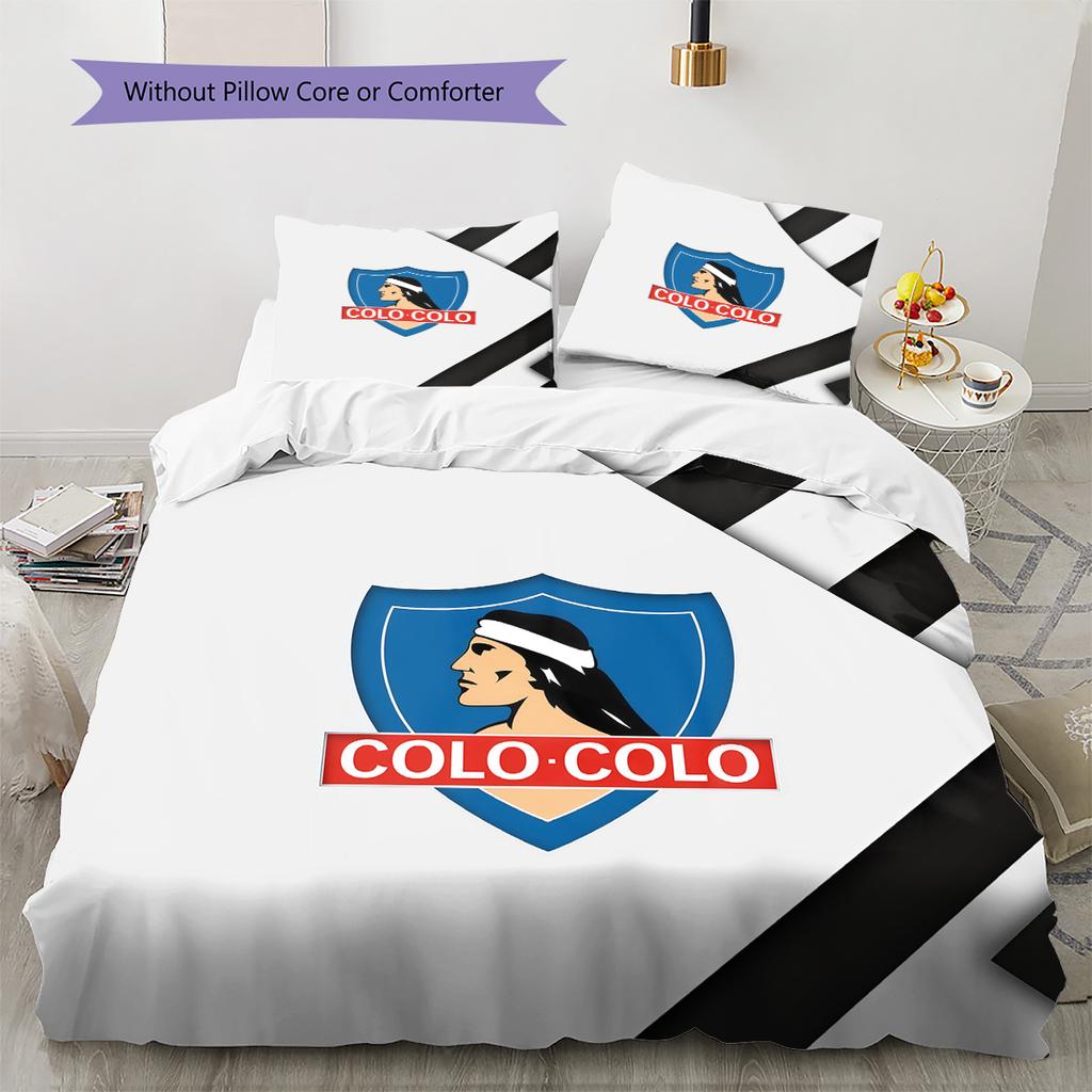 Club Deportivo Colo-Colo Pattern Bedding Quilt Set Home Decoration Gift (1 * duvet cover + 2 * pillowcase without core)