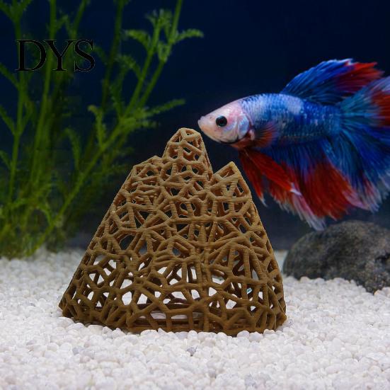 Пластиковый Декор Горы, Укрытие для Креветок в Аквариуме, Полая Гора 3D-Печати, Маленький Аквариум для Укрытия Петушка, Пещера-Укрытие