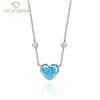 Ожерелья с синими высокоуглеродистыми бриллиантами, стерлинговое серебро 925 пробы, 10*12 мм, кулон в форме сердца, уникальный дизайн, романтические ювелирные изделия, подарки для свадебной вечеринки