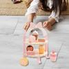 Wood Dessert Tower Play Food Set Educational Tea Party Toy Accessory for Preschoolers Sturdy