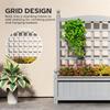 Garden Planters with Trellis for Climbing Vines, Wood Raised Beds for Garden, Flower Pot, Indoor Outdoor, Grey