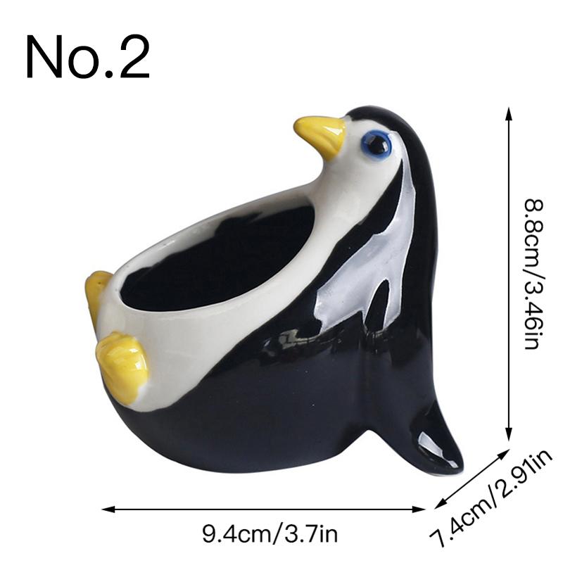 Милый горшок для цветов в виде пингвина, горшок для суккулентов, керамический плантатор, украшение для стола, украшение для дома и сада