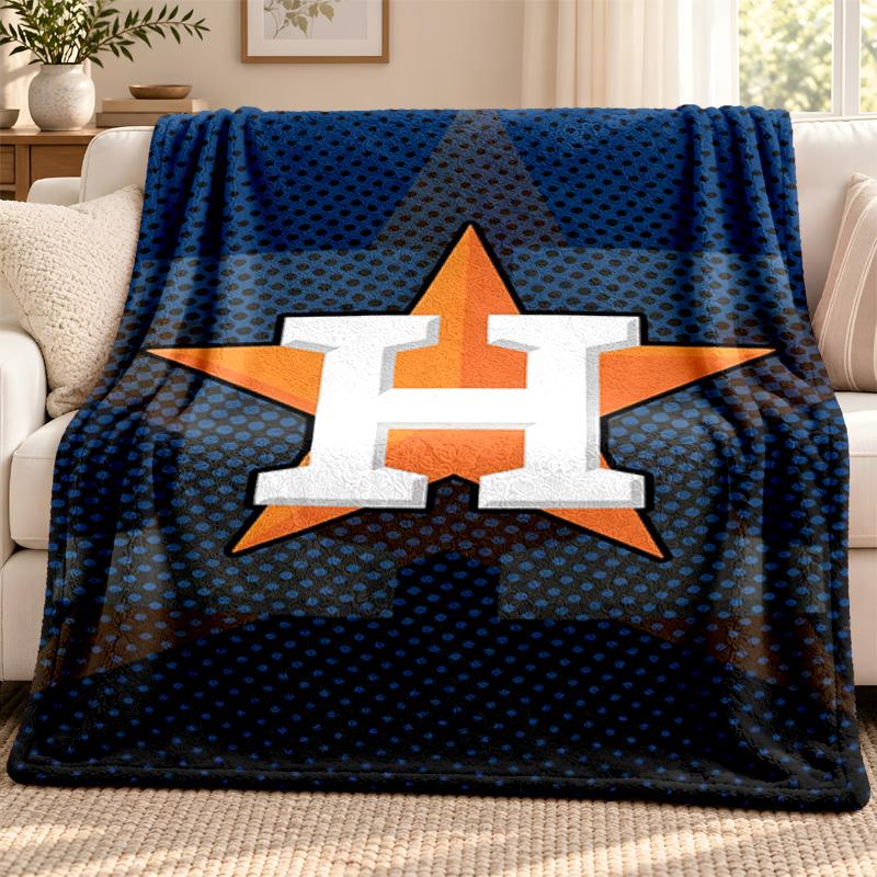 Houston Astros blanket Flannel Blanket Soft Cozy Plush Throw for Sofa Bed Lightweight Home Decoration Outdoor camping