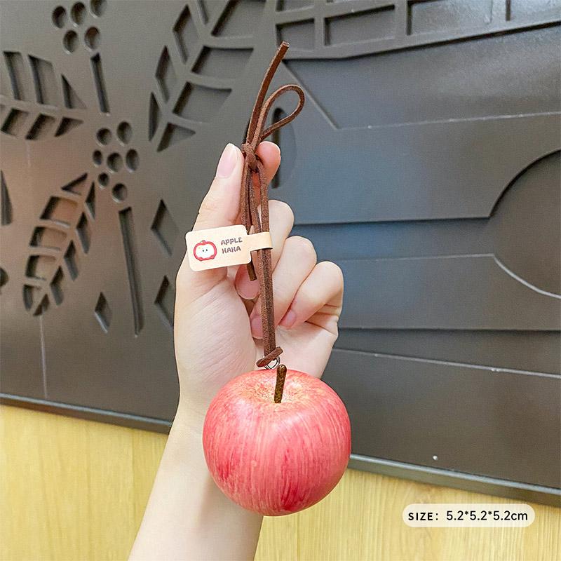 Realistic Green Red Apple Bag Charms Creative Christmas Tree Ornament Personalized Niche Car Decoration Fashion Keychain Pendant