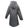 Long Quilted Puffer Jacket for Women Casual Lightweight Zip Up Hooded Coat Winter Knee Length Padded Outerwear