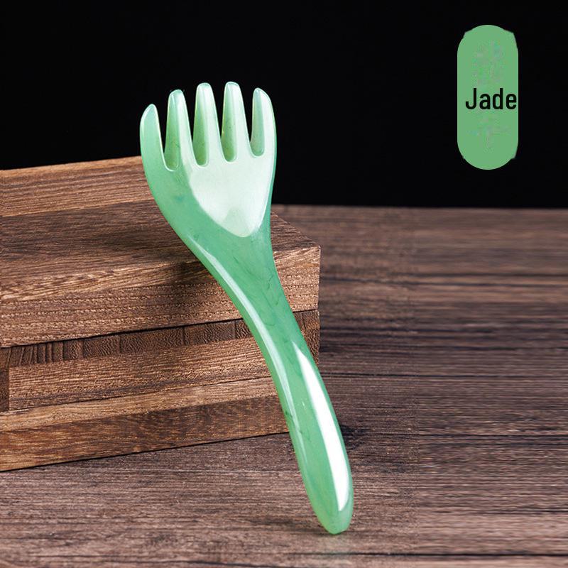 Five-Claw Head Therapy Massager Comb - Resin Acupoint Scalp Scratcher.