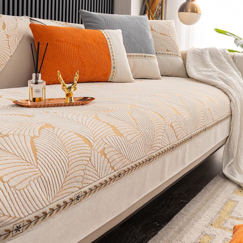 Легкая роскошная диванная подушка из синели, универсальный простой нескользящий чехол для дивана, чехол для полотенец, четыре сезона, подушка