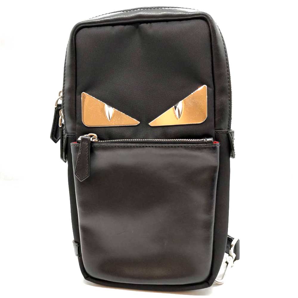 Б/у сумка-кроссбоди FENDI Bugseyebody кожаная мужская