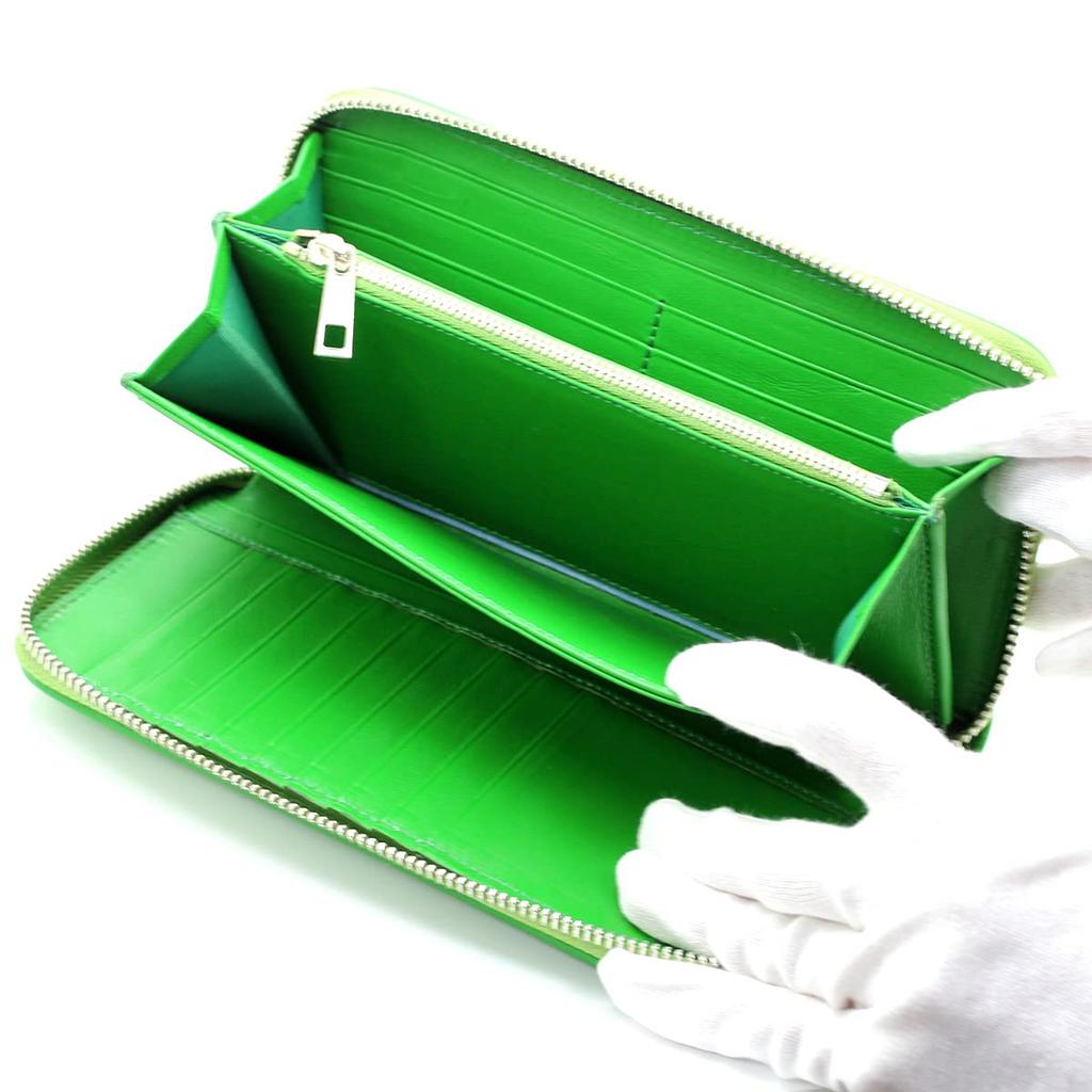 [Revetta] Длинный кошелек из кожи ската с круглой молнией, доступен в 9 цветах: Скат, Галюша, Светло-зеленый и Желто-зеленый, Натуральная кожа,