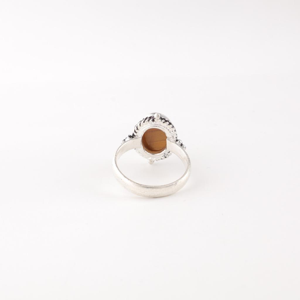 Желтый Тигровый Глаз Драгоценный Камень 925 Проба Серебро Ювелирные Изделия Ручной Работы Исцеляющий Камень Кольцо RR-9-28