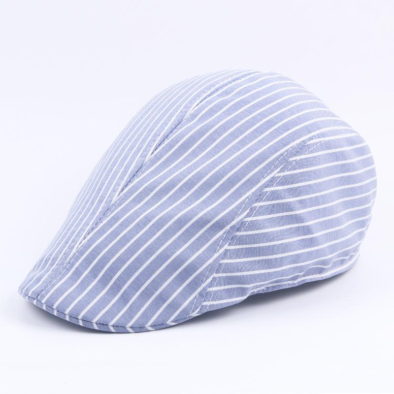 Men's and Women's Stripes Autumn and Winter Trend Beret Versatile Casual Cap Forward Hat Painter Hat