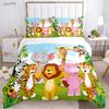 Jungle Animal Cute Casal All Season Duvet Cover Comforter Bedding Sets Soft Quilt Cover and Pillowcases Single/Double/Queen/King