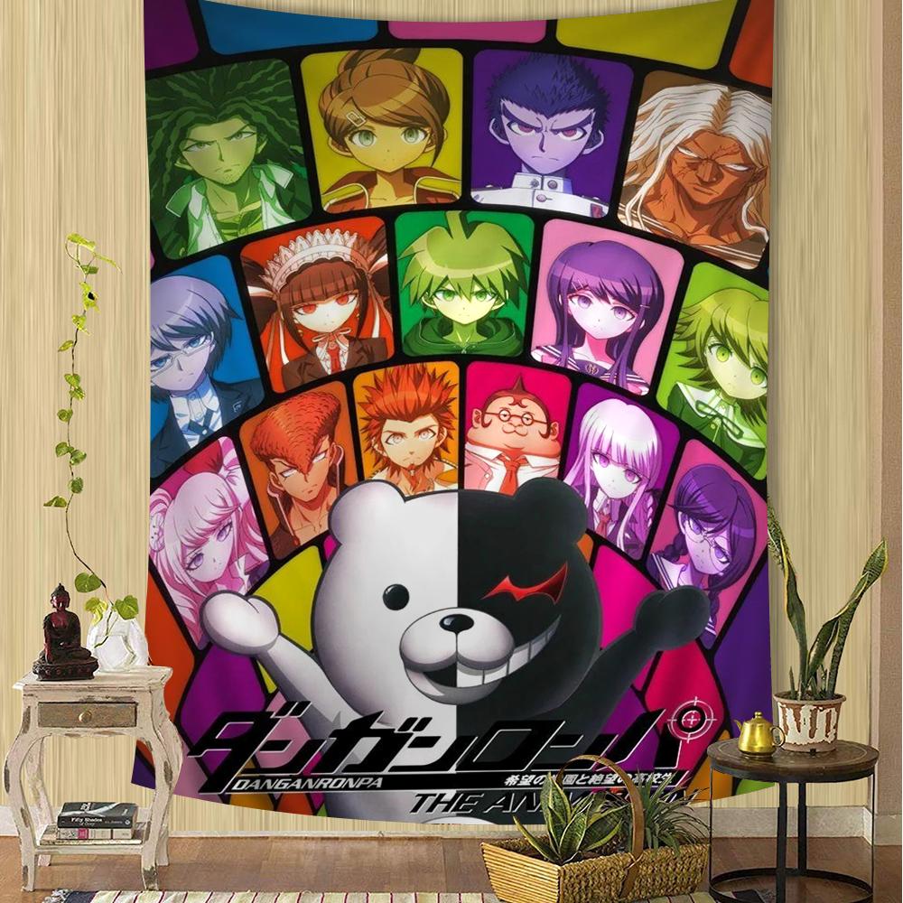 Классический аниме-гобелен Danganronpa Раскройте творчество Украсит гостиные Общежития Настенный арт-декор для тематических пространств