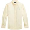 Polo Ss25 Рубашка мужская льняная однобортная с длинным рукавом и вышивкой пони кремового цвета MNPOWOV16824237-101