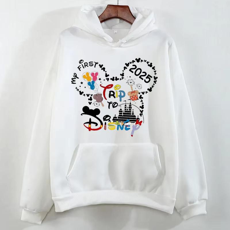 2025 Women's Disney Vacation Family Sweatshirt, Hooded Print Casual Sweatshirt, Fashionable Travel Sweatshirt, Autumn Pullover