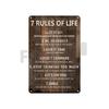 Вдохновляющие фразы Металлическая табличка-10 золотых правил-7 правил жизни-Заметки об успехе-Английский плакат для декора стен офиса компании