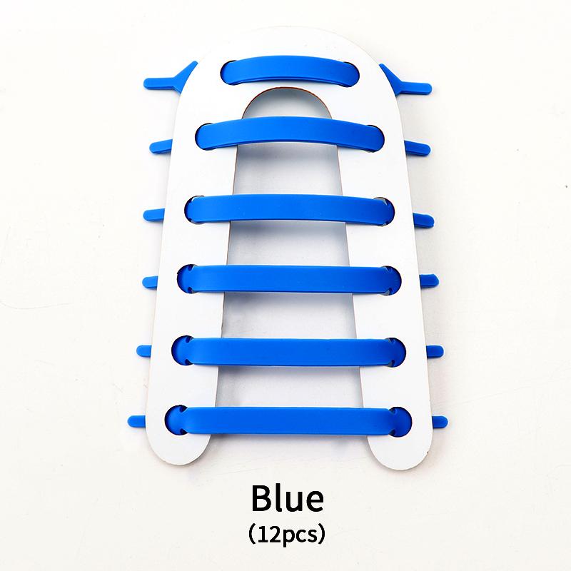 NO.8 12Pcs Silicone Shoelaces for Shoes Elastic Laces Sneakers No Tie Shoe Laces Kids Adult Rubber Shoelace One Size Fits All Shoes