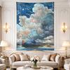 Spirited Away Ghibli Poster Chihiro Riding Haku Dragon Swirling Clouds Blue Sky Art