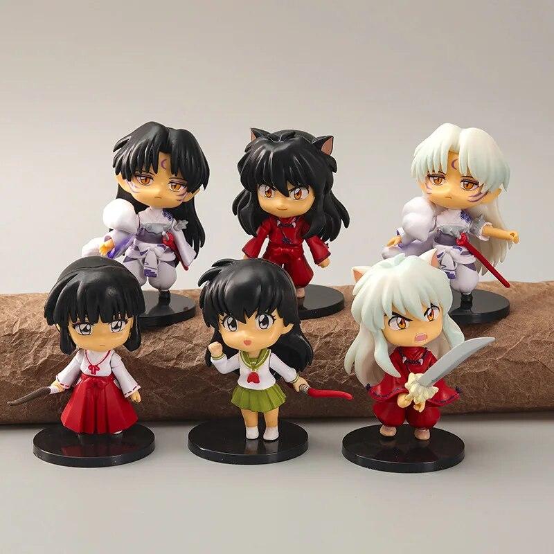 6 шт./компл. мультфильм Инуяша Q версия игрушка Sesshoumaru Higurashi Kagome ПВХ модель аниме кукла детский подарок