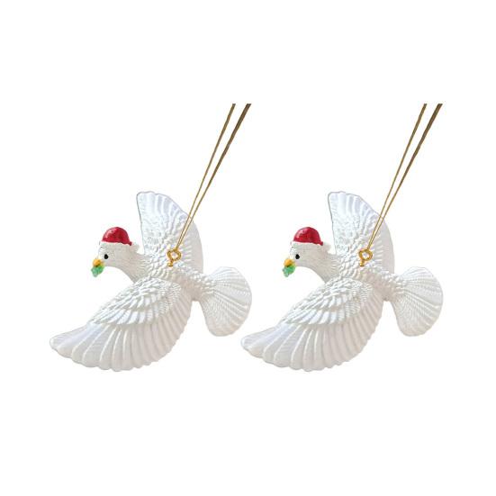 Мирное украшение в виде летящего белого голубя из смолы, реалистичная подвесная птица для рождественской елки, праздничный домашний декор