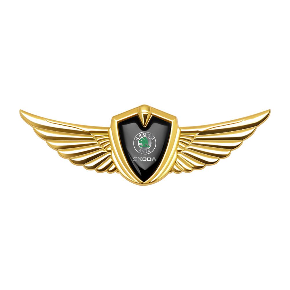 lkdxh8 For Skoda Fabia Rapid Superb Octavia A 5 A7 2 Scala Kodiaq Karop Car Styling 3D Metal Wings Trunk Side Window Body Sticker Decal